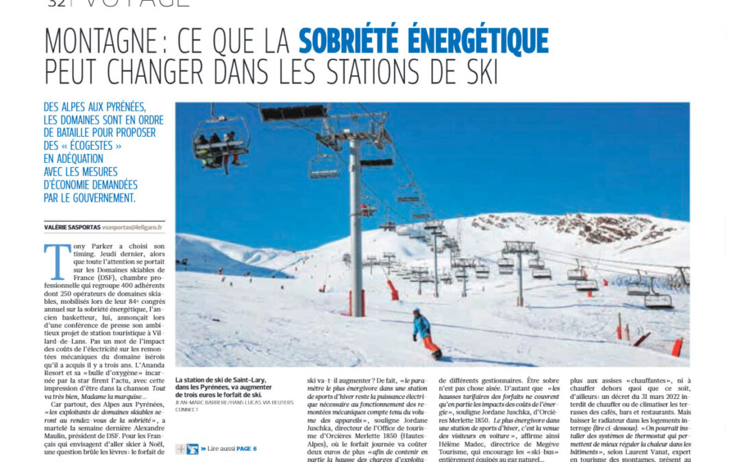 Publication dans le Figaro d'une photo de la station de ski de Saint-Lary dans les Pyrénées.